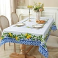 thumbnail image 5 of Spring Summer Tablecloth 60×84 inch, Waterproof Blue Lemon Table Cloth Washable, Stain Resistant Cloth Table Cover for Party Picnic Dinner Decor (Lemon), 5 of 6