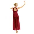 thumbnail image 2 of JanJean Women's Adult Sequined Mesh Maxi Dress Ballet Dance Sleeveless Split Skirt Dancewear Burgundy XL, 2 of 7