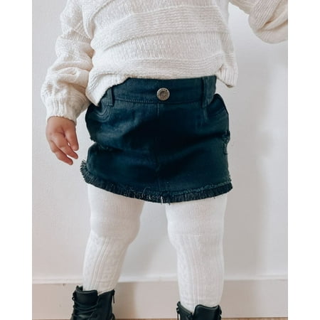 

Birdie Denim Fringe Skirt - Black