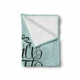 thumbnail image 2 of Joy Soft Flannel Fleece Throw Blanket, Hand Lettering Pattern Peace Joy Love Words Pillars of Western, Cozy Plush for Indoor and Outdoor Use, 50" x 70", Turquoise and Black, by Ambesonne, 2 of 6