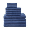 thumbnail image 2 of 510 Design Big Bundle 100% Cotton Quick Dry 12-Piece Bath Towel Set, 28x52"/16x26"/12x12", Indigo, 2 of 7
