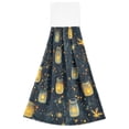 thumbnail image 7 of Yayeee Kitchen Hanging Hand Towels Set of 2 with Loop Bathroom Absorbent Tie Towel, Orange Fireflies Pattern, 7 of 7