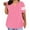 Pink, variant on Plus Size Womens Summer Tops with Sleeves Loose Fitting Casual Striped T Shirts V Neck Graphic Tees Pullover Red, 4XL