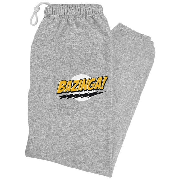The Big Bang Theory Sheldon Bazinga Unisex Jogger Sweatpants for Men and Women, Athletic Heather, Small