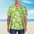 thumbnail image 4 of Easygdp Kiwi Lemon Men's Hawaiian Shirts Print Lapel Short Sleeve for Beach, vacation, party, casual occasions - XX-Large, 4 of 9