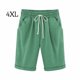 thumbnail image 2 of Pantalones cortos sueltos mujer verano Minnieouse Cintura elástica Verde 4XL, 2 of 5