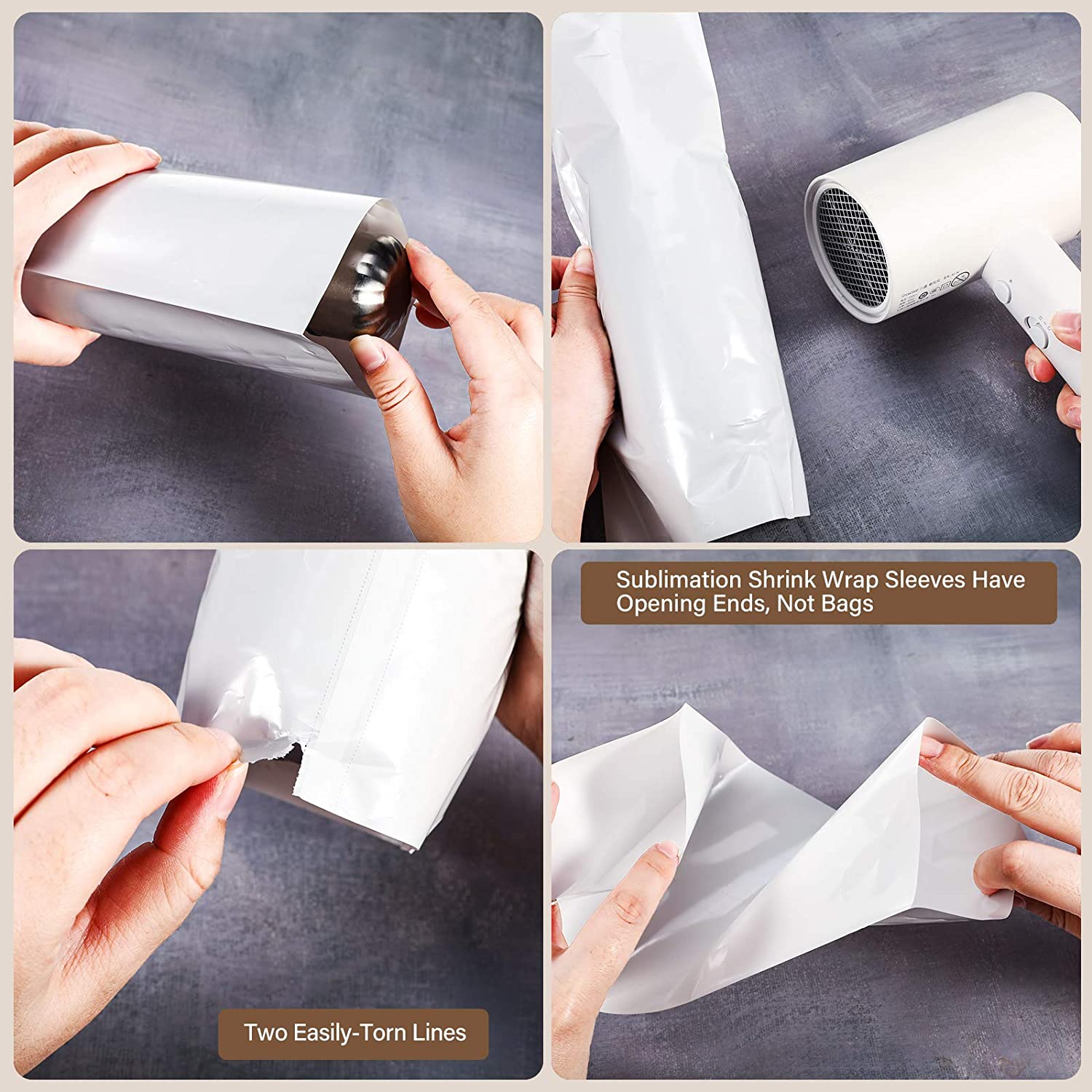 Our Featured Products 50 Pieces Sublimation Shrink Wrap Sleeves for Tumblers White Heat