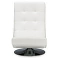 thumbnail image 3 of Pemberly Row Faux Leather Swivel Accent Chair in White, 3 of 6
