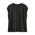 thumbnail image 4 of BOOMNY Women's Short Sleeve T Shirts With Built In Bra Solid Color Loose Summer Tees for Women, 4 of 4