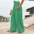 thumbnail image 5 of Ashirexll Wide Leg Pants Woman, High Waisted Pants for Women, Summer Women's High Waist and Elastic Waistband Casual Pants Comfortable Wide Leg Pants with Pockets, 5 of 7