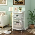 thumbnail image 6 of 4 Drawer Rolling File Cart with Wheels, Mobile Filing Cabinet for Home Office, White, 6 of 7