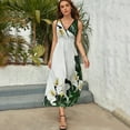 thumbnail image 3 of Calla Lilies Dress Summer Street Style Bohemia Long Dresses Female Sleeveless Printed Maxi Dress, 3 of 9