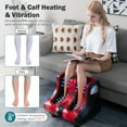 thumbnail image 2 of Giantex Foot & Calf Massager, Shiatsu Heated Electric Foot Massager W/ Heating, Deep Kneading & Washable Sleeves, Leg Massager for Relaxation, Foot Pain Relief, Red, 2 of 6