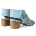 thumbnail image 4 of J. Adams Maddie Booties for Women - Peep Open Toe Low Block Chunky Heel Hook & Loop Strap Sandals, 4 of 7