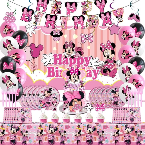 Birthday Party Supplies - Birthday Party Decorations Include Balloon Decorations, Banner, Backdrop, Plates,Napkins,Forks,Cake & Cupcake Toppers, Tablecloth