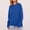 Blue, variant on Lilgiuy Women's Round Neck Pullover Sweaters 2023 Fall Winter Solid Color Long Sleeve Slouchy Oversized Knit Jumper Tops for Travel Vacation Holiday