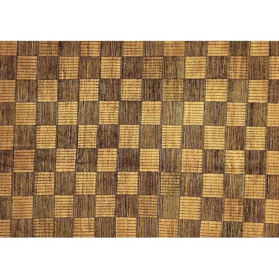 Ahgly Company Indoor Rectangle Checkered Brown Modern Area Rugs, 8' x 12'