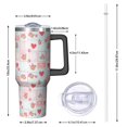 thumbnail image 2 of 40oz Pioneer Flower Floral Print Pattern Insulated Tumbler with Handle, BPA-Free Leak Proof Lid and Straws, Double Wall Vacuum, Hot 12h/Cold 34h, 2 of 6