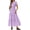 Purple, variant on Womens Summer Maxi Dress Short Sleeve V Neck Hollow Out Eyelet A Line Long Flowy Beach Vacation Dresses