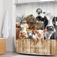thumbnail image 2 of Farm Cow Shower Curtain 60Wx72H Inch Funny Vintage Bull Cattles Western Animal Rustic Wooden Shower Curtain Bathroom Set Country Nature Waterproof Bath Decoration Accessories Home Decor, 2 of 6