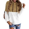 thumbnail image 3 of STARVNC Women Colorblock Pocket Hooded Long Sleeve Sweatshirt, 3 of 5