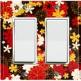 thumbnail image 1 of Metal Light Switch Plate Cover Japanese Flower Pattern Green Wallpaper  FLW040, 1 of 13