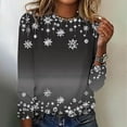 thumbnail image 2 of AOOCHASLIY Women's Christmas Day Blouse Fashion Women Casual Long Sleeve Printing Round Neck Loose T-Shirt Tops, 2 of 4