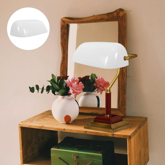 HEMOTON Bankers Desk Lamp Shade Plastic Replacement Lampshade For Table Lamp Anti-Glare Light Cover Vintage Lamp Shade