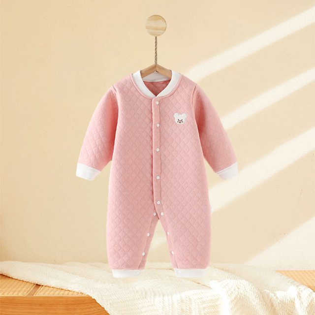 EQWLJWE Vêtements d'Automne et d'Hiver pour Bébé Pyjama en Coton une Pièce pour Fille Imprimé Dessin Animé Mignon Combinaison Manches Longues Col Rond Pyjama Doux et Respirant Combinaison Hiver pour Bébé Fille 3-24 Mois