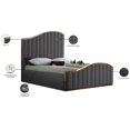 thumbnail image 4 of Pemberly Row Contemporary Solid Wood and Velvet King Bed in Gray, 4 of 5