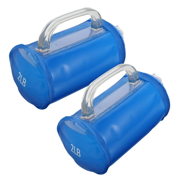 unbranded 2Pcs Adjustable Water Filled Dumbbells for Fitness Blue Portable Full Body Muscle Training Weights