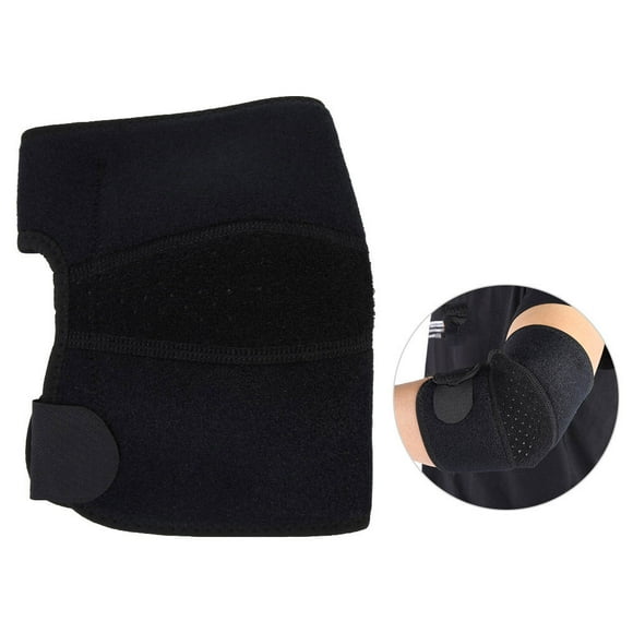 Outdoor Sports Elbow Support Brace Protector Pad Guard Strap Adults for Tennis Badminton Black