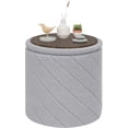 thumbnail image 1 of Storage   Sherpa Folding Storage Oval Bench Foot Rest  Grey, 1 of 6