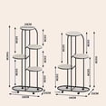 thumbnail image 2 of Metálico Multiple Flower Pot cm de Alturaolder Estante con Ruedas Indoor/Outdoor Planter cm de Profundidadisplay Unit para Patio Garden Corner Balcony y Living Sala (5-Tier Black), 2 of 8