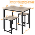 thumbnail image 4 of Alden Design 3-Pieces Industrial Dining Set Indoor, Rustic Gray, 4 of 8