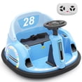 thumbnail image 5 of KORIMEFA 12V Bumper Car for Kids Toddler 1-6 Years with Remote Control Bluetooth Music 3 Speeds DIY License Plate Electric Ride on Toys(Blue), 5 of 11