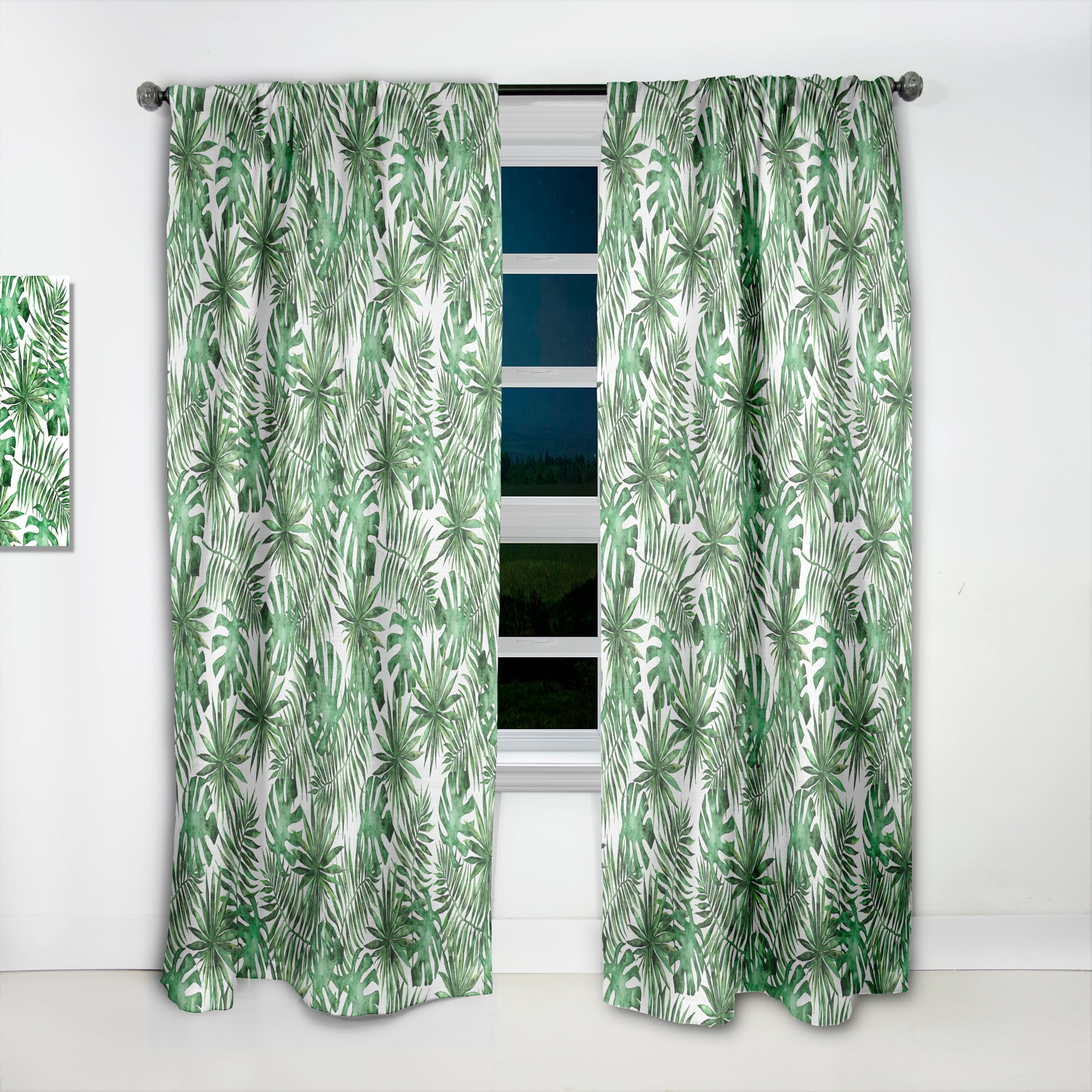 Designart 'Tropical Foliage Mood VIII' Tropical Curtain Panel