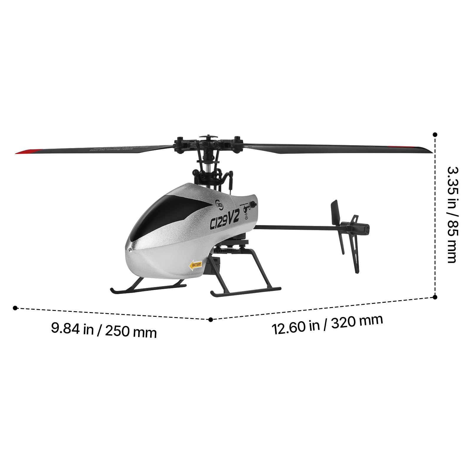 VEVOR RC Helicopter, 2.4GHz Single Propeller Remote Control Helicopter with Gyro, 4-Channel RC Airplane for Beginner, 39 Min Flight Time, One-Key Takeoff/Landing, Toys for Kids Ages 8 and up
