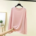 thumbnail image 2 of Bovxnpu Women Long Sleeve Shirts Basic Tee Loungewear Shirts Women's Cotton Crew Neck Long Sleeve Fall Summer Comfortable Tops, 2 of 6