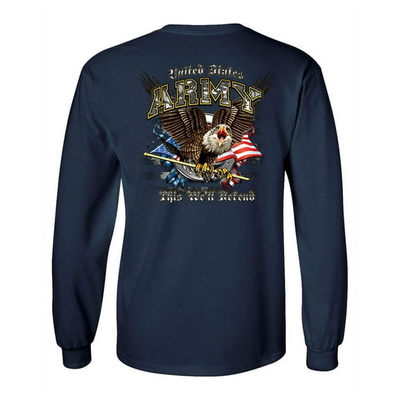 US Army This We'll Defend Unisex Long Sleeve Shirt-Navy-medium