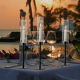 thumbnail image 2 of Eurhowing Taper Candle Holders with Hurricane Glass, 6-Pack Tall Brass Candlestick Holder for Wedding Christmas Table Centerpiece, Black, 2 of 8