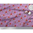 thumbnail image 2 of Soimoi Moss Georgette Fabric Leaves & Strawberry Fruits Decor Fabric Printed Yard 42 Inch Wide, 2 of 3