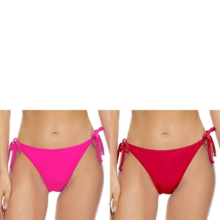 Wijhcboe 2 Pack Women Maternity Swim Bottoms for Women Vintage Print Low Waist Brazilian Bikini Bottom Swimwear Briefs Beachwear Brazilian Bikini Bottom Side Tie Thong Bathing Women Swim Pants Swim