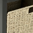 thumbnail image 4 of SAFAVIEH Lonan 3 Wicker Basket Storage Bench with Cushion Top, Black/White, 4 of 5
