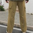 thumbnail image 5 of Men’s Casual Loose Fit Cargo Pants with Drawstring Waist, Lightweight Breathable Cotton Trousers for Everyday Wear, 5 of 5