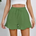 thumbnail image 2 of Sngxgn Women's Shorts Shorts with Deep Pockets Long Shorts for Women Lounge Walking (Green,S), 2 of 8