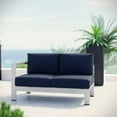 thumbnail image 4 of Silver Navy Shore Left-Arm Loveseat Outdoor Patio Aluminum Loveseat, 4 of 4