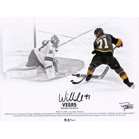 William Karlsson Vegas Golden Knights Autographed 8" x 10" Goal Between Legs Spotlight Photograph - Fanatics Authentic Certified