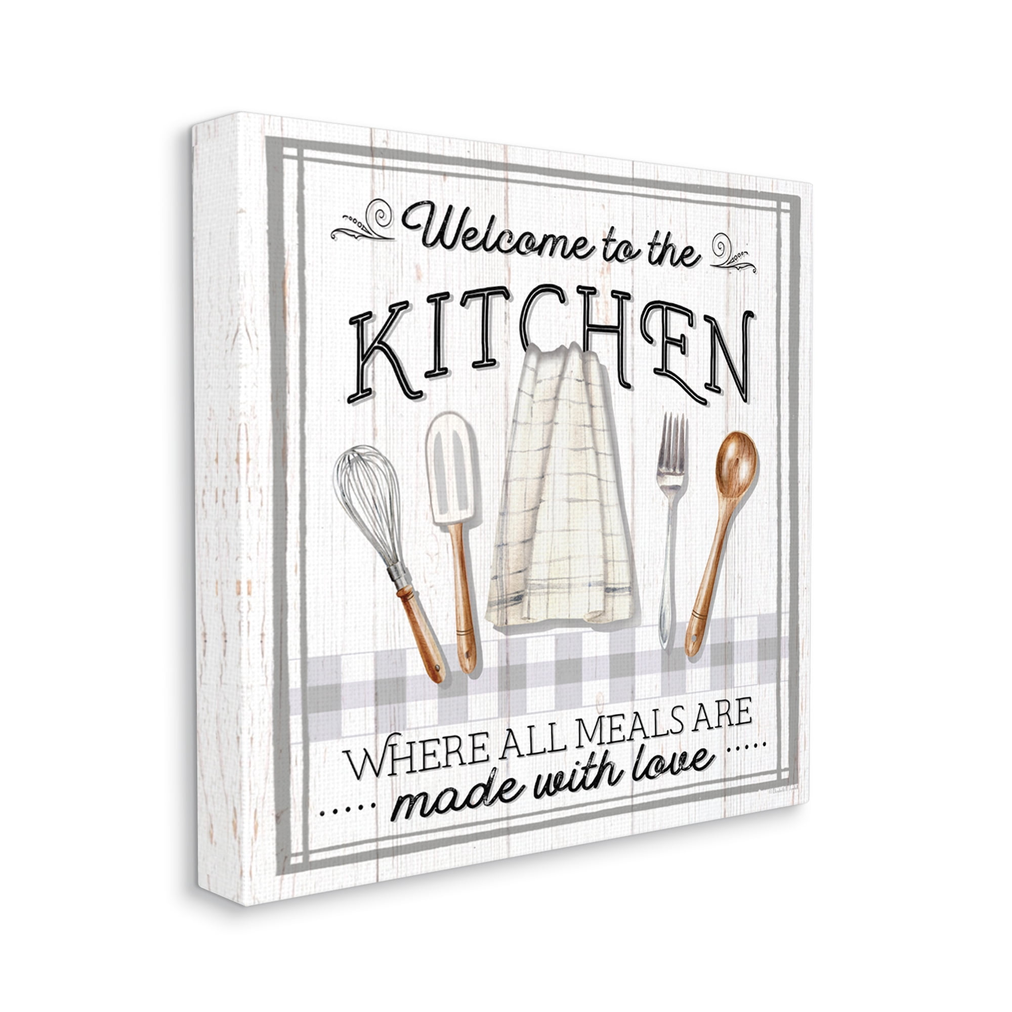 Stupell Industries Meals Made With Love Food & Beverage Painting Gallery Wrapped Canvas Art Print Wall Art, 24 x 24