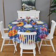 thumbnail image 2 of Pioneer Flower Floral Print Pattern Round Tablecloth 60"x60",Wrinkle Wipeable Table Cloth for Kitchen Dining Room Picnic Patio Party, 2 of 6
